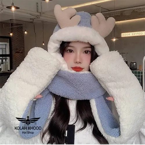 Gloves,-shawls-and-fantasy-hats-for-girls-with-deer-designs
