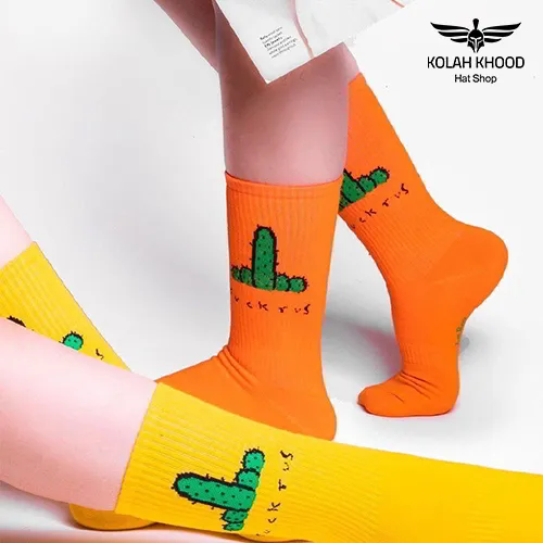 جوراب ساقدار طرح کاکتوس