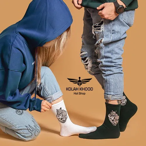 جوراب ساقدار اسپرت طرح سگ ورزشکار