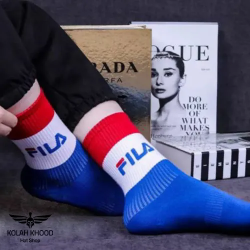 جوراب ساقدار طرح فیلا fila
