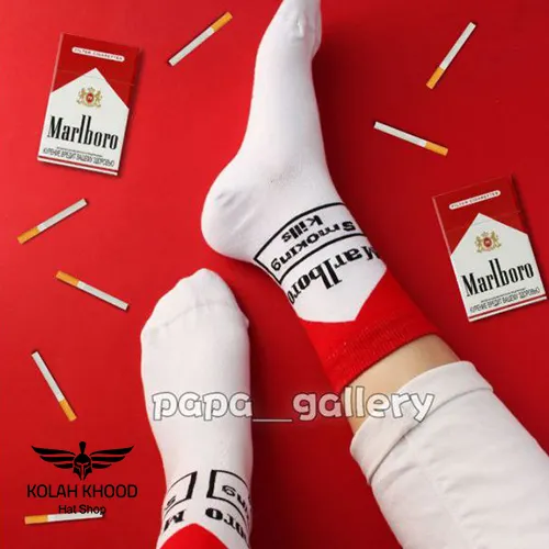جوراب ساقدار طرح سیگار مارلبرو