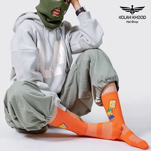 جوراب ساقدار نارنجی طرح سیمپسون